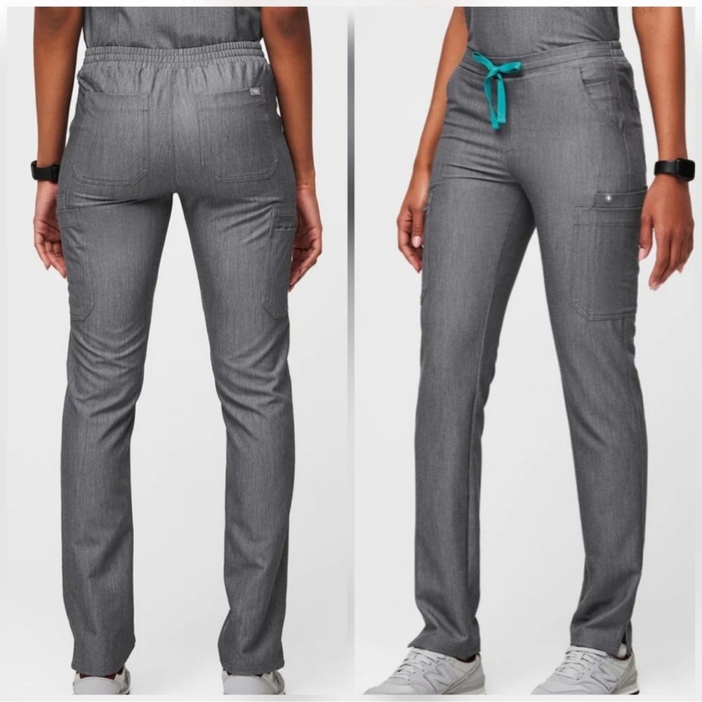 FIGS Scrub Pants Yola Skinny Fit Womens Size Medium Gray Graphite